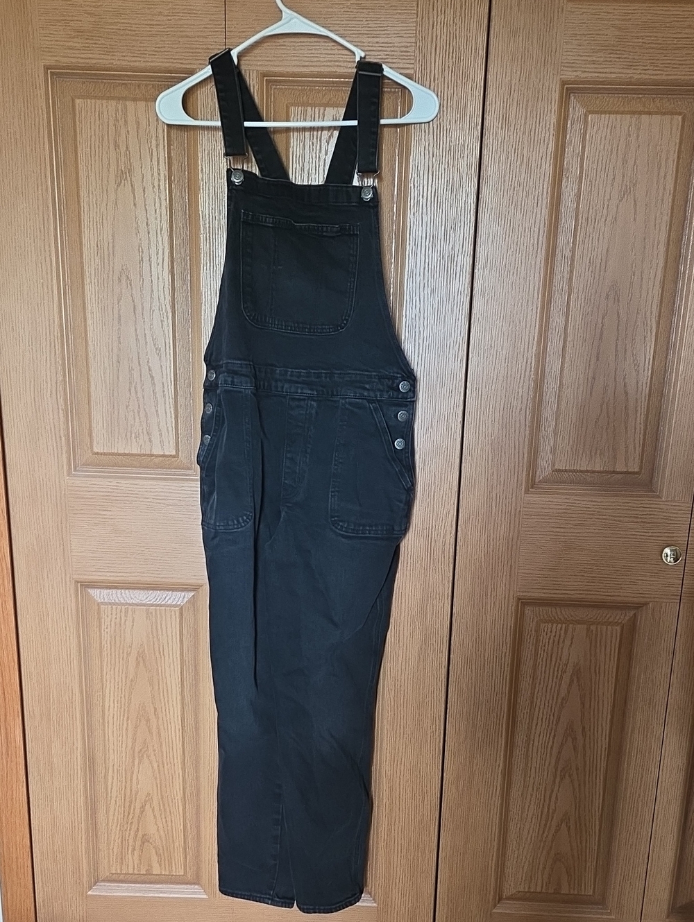 Old Navy Black Denim Overalls Jumpsuit